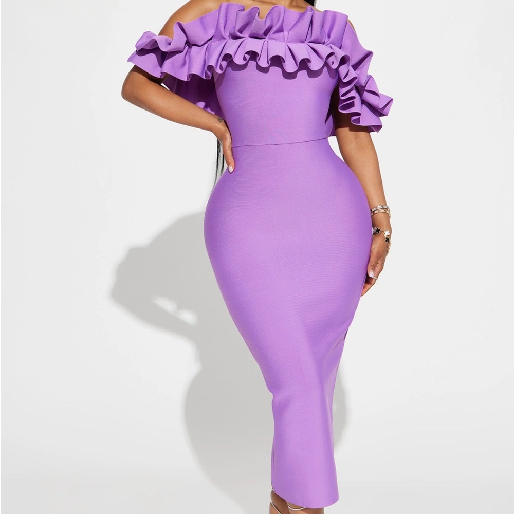 Statements like this purple bandage dress